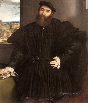 紳士の肖像 1530年 ルネッサンス ロレンツォ・ロット Oil Paintings